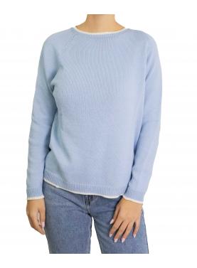 Maglioncino con bordi con contrasto di colore in cotone 